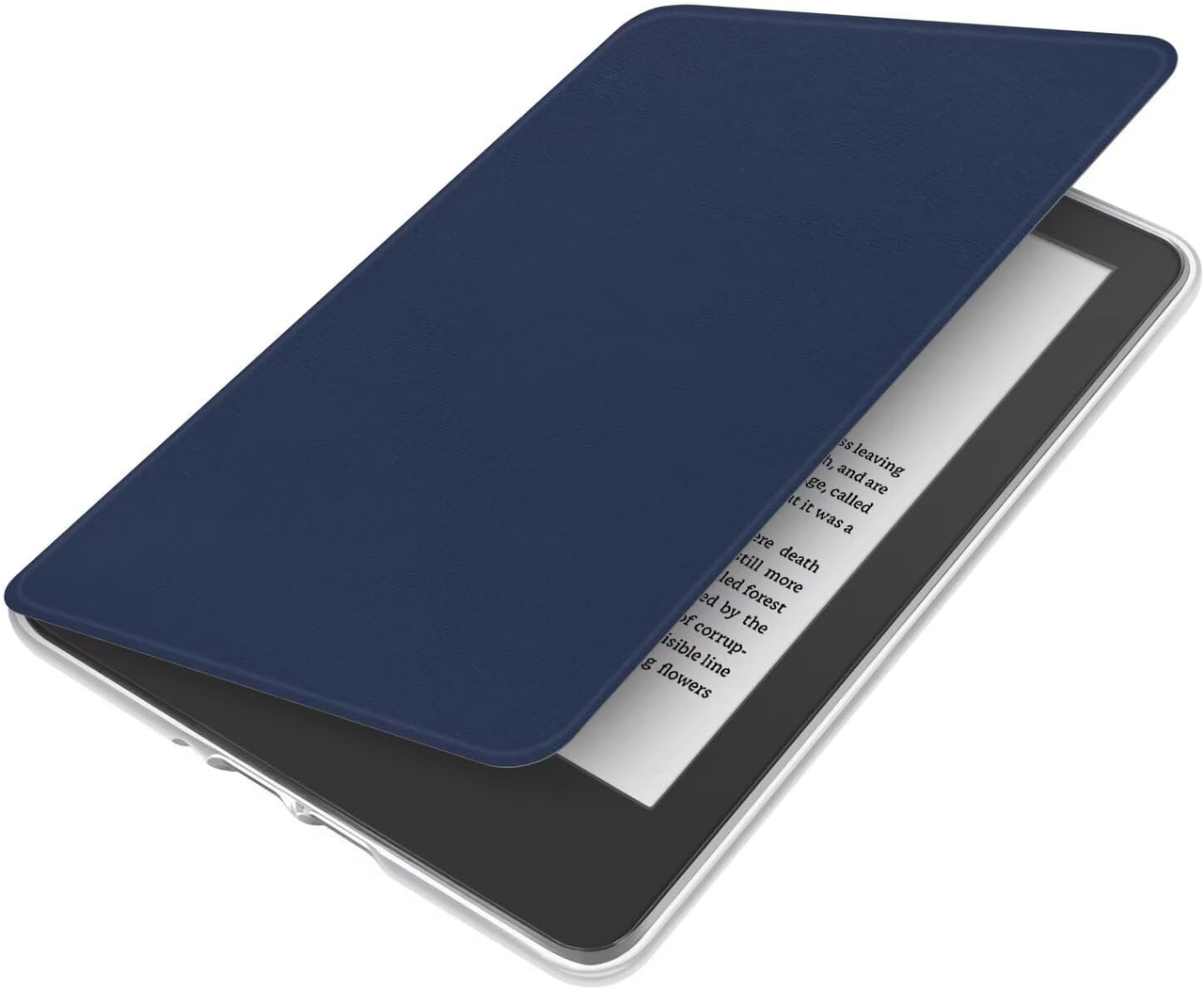 360° Rotating & Detachable Magnetic Case for 7" Kindle Paperwhite 12th Generation (2024)  – Auto Wake/Sleep, Hands-Free Stand, Clear Back Cover (Dark Blue)