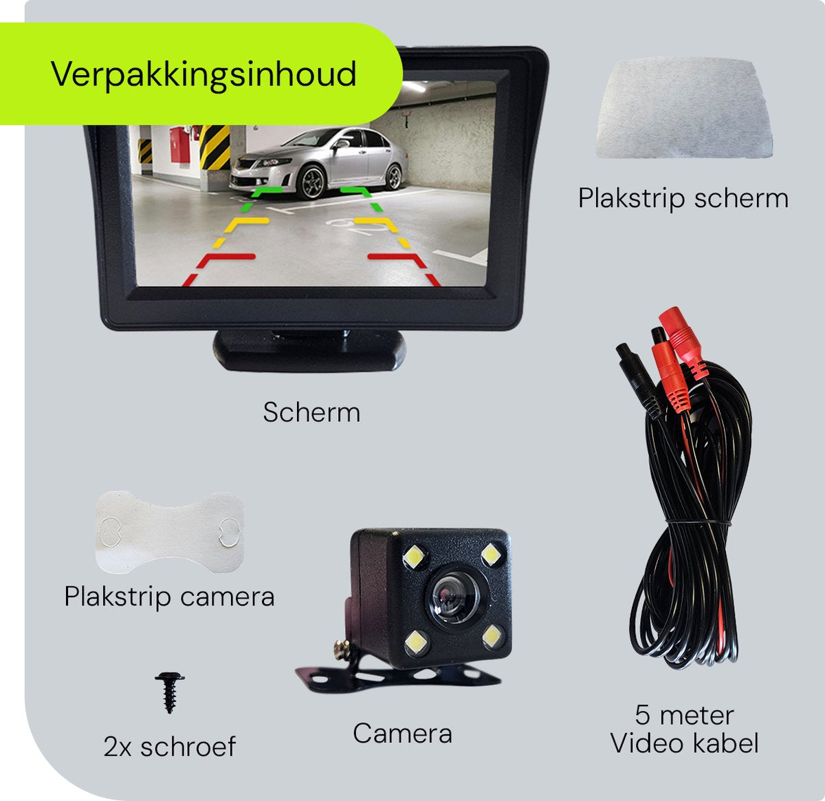 Procar® ARC1 HD Parking Backup Camera + 4.3-inch TFT LCD Monitor - Black