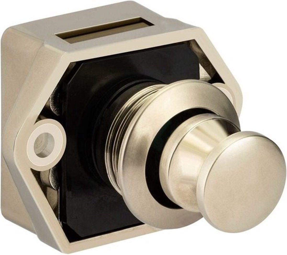 Push button for camper van - Locking button for shutter door - for camping RV, motorcycle, caravan, 5 pieces (nickel)