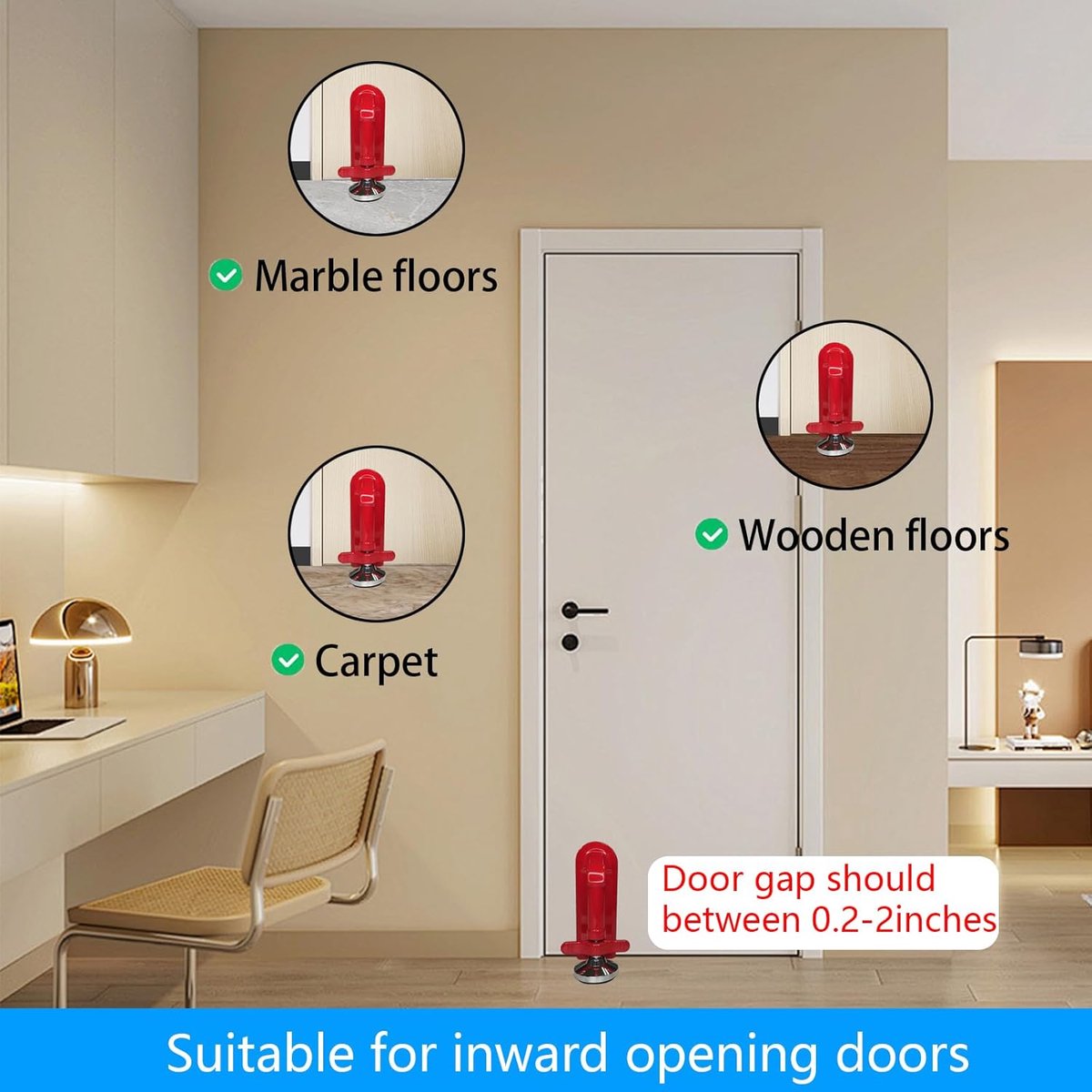 Door security - portable door locks for theft protection while traveling, security for hotel rooms and apartments - drill-free garage door for women and children - peaceful sleep