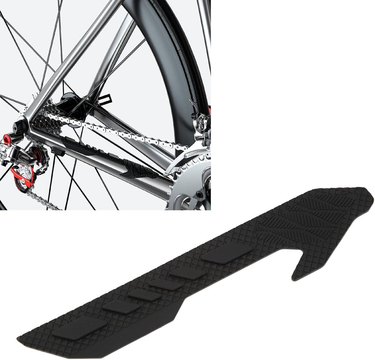 Bicycle chain protector - Silicone chain protector - Road bike chain protector - Protect your bike frame from scratches - Bicycle accessories - Black - 1 piece