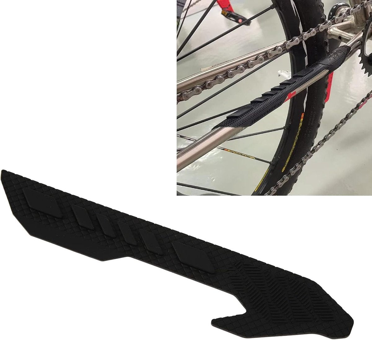 Bicycle chain protector - Silicone chain protector - Road bike chain protector - Protect your bike frame from scratches - Bicycle accessories - Black - 1 piece