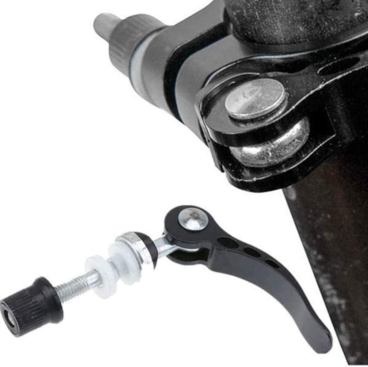 Quick-release seatpost clamp for mountain bikes, 2 pieces, aluminum, for Quick threaded seatposts, Quick-release fasteners, black