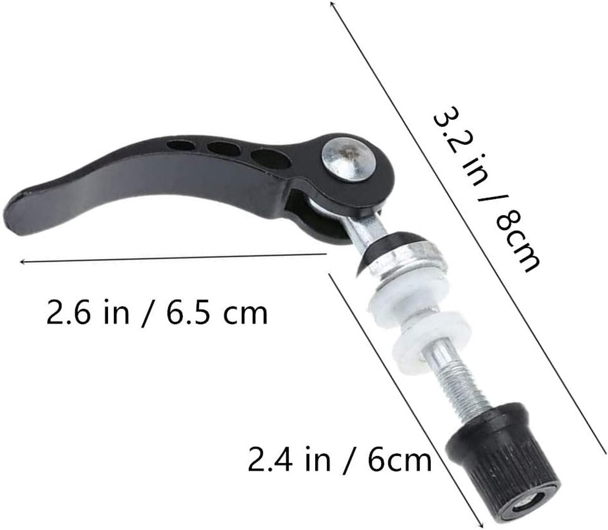 Quick-release seatpost clamp for mountain bikes, 2 pieces, aluminum, for Quick threaded seatposts, Quick-release fasteners, black