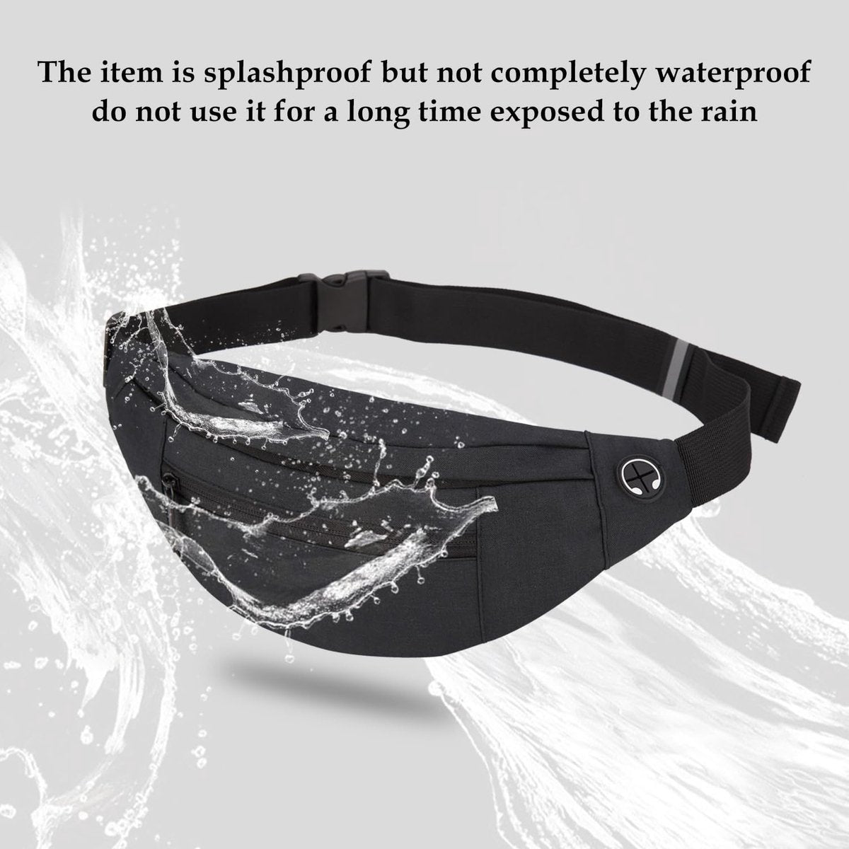 Fanny pack - Sports fanny pack - Running belt - Large fanny pack - Men's and women's - Fanny pack - Pouch - LIGHTWEIGHT RUNNING - For travel/on the go - Dark gray
