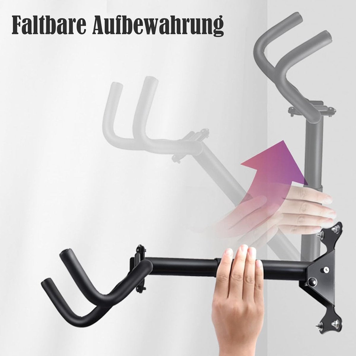 Bike rack - Wall-mounted bike rack - Stainless steel, can support 30 kg - Adjustable handlebar angle - Retractable wall-mounted bike rack - Suitable for indoor garages