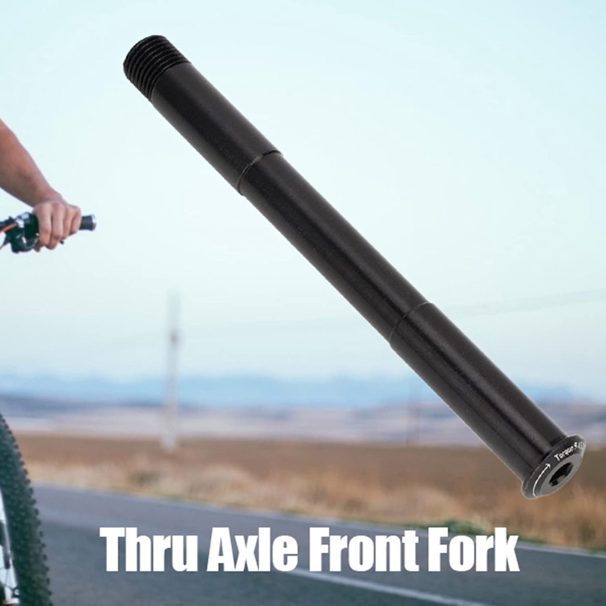 Bicycle - Thru-axle - Fork lockout lever - Aluminum alloy - Thru-axle - Quick-release bicycle front hub, fork, seatpost thru-axle, Boost fork axle - 110 x 15 mm - Black