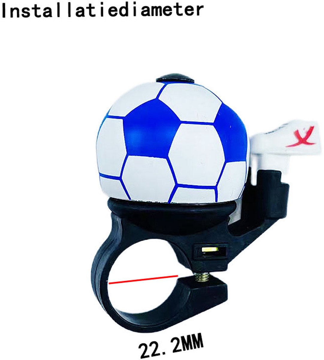 Bicycle bell - Blue football bicycle bell - Football bicycle bell - Bicycle horn - Children's bicycle bell - Bicycle horn - Blue