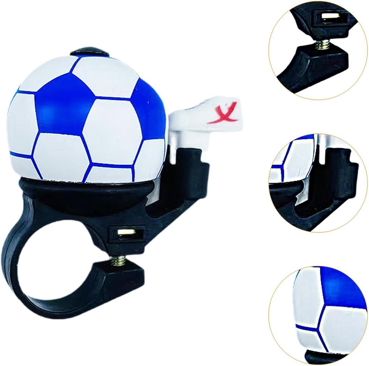 Bicycle bell - Blue football bicycle bell - Football bicycle bell - Bicycle horn - Children's bicycle bell - Bicycle horn - Blue