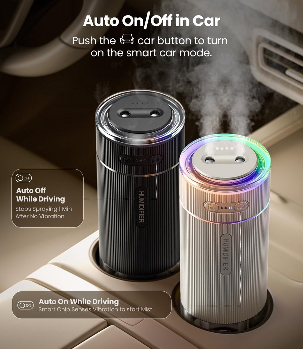 Humidifiers - Air humidifier - Bedroom humidifier - Mini desktop humidifier for travel, office, or children's room - Black