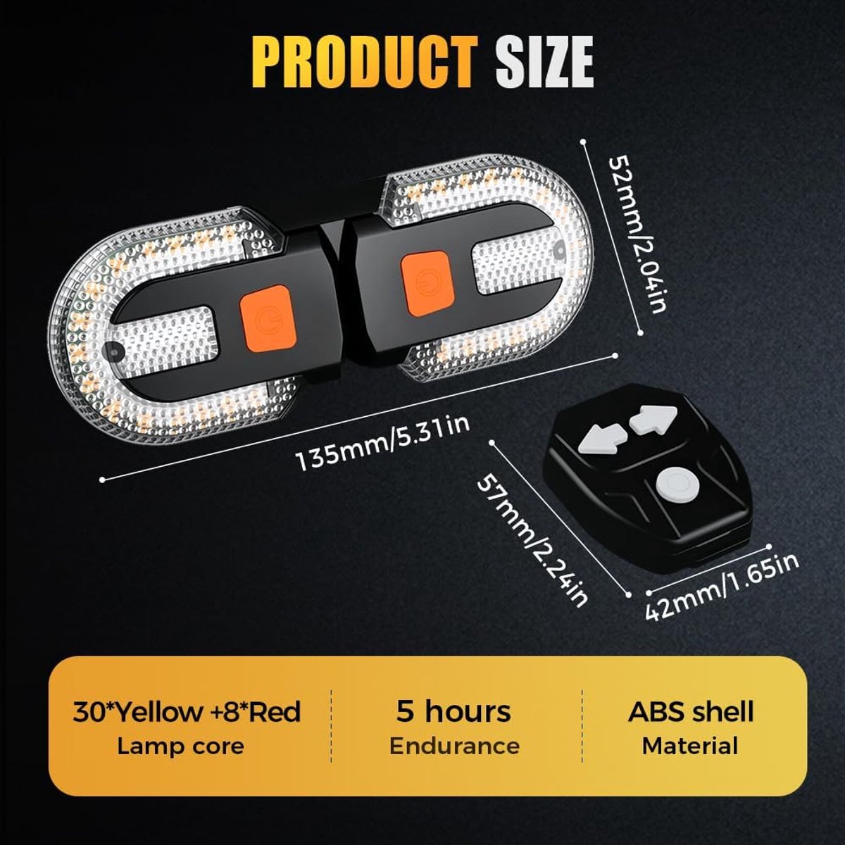 Bicycle light with alarm and rechargeable battery - Bicycle lamp - Bicycle alarm - Bicycle light - Bicycle alarm with remote control - Bicycle taillight - USB rechargeable - Waterproof - Alarm system - Bicycle taillight with alarm function - Black