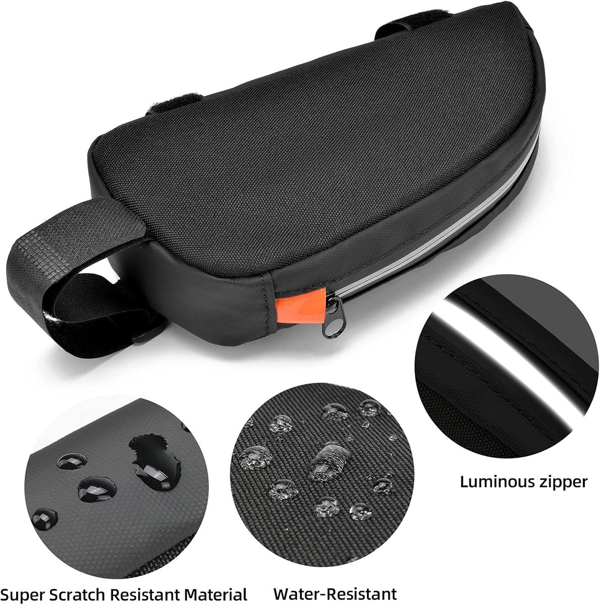 Waterproof bicycle bag for front frame, bicycle bag for top tube, suitable for road bikes, mountain bikes, outdoor cycling, travel and hiking