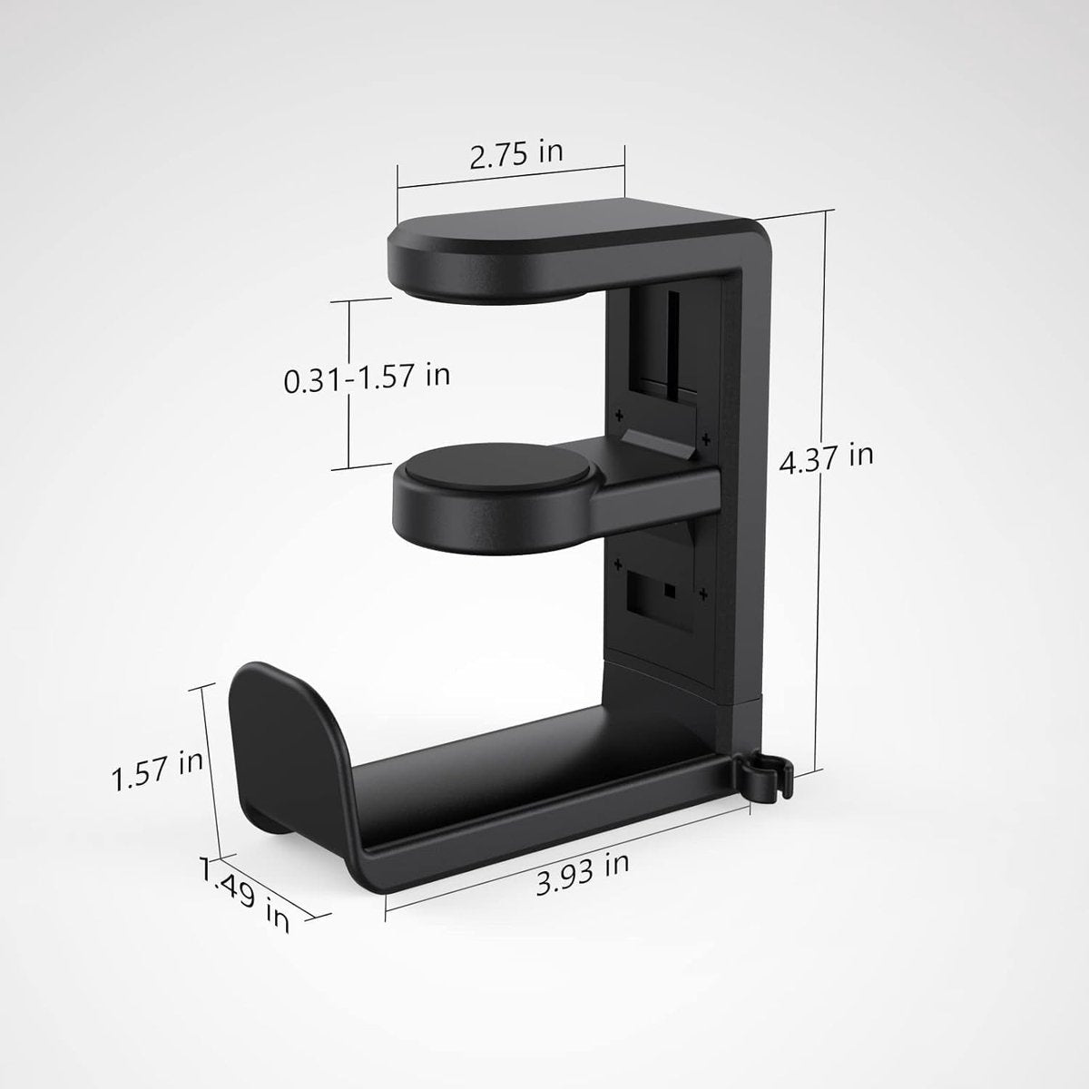 Headset Stand - Headset Holder - Rotating Headset Stand - Gaming Headset Stand - With 360-Degree Rotation and Cable Clip Organizer - Adjustable Clamp Mount Under Desk - Black