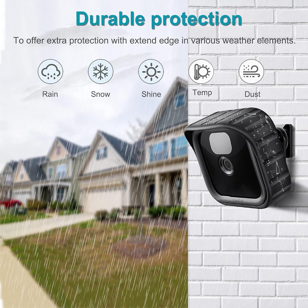 Protective Camera Covers - Pack of 2 Silicone Protectors - Flexible and Lightweight - Scratch Resistant - Made of Silicone - For Security Cameras with Flash