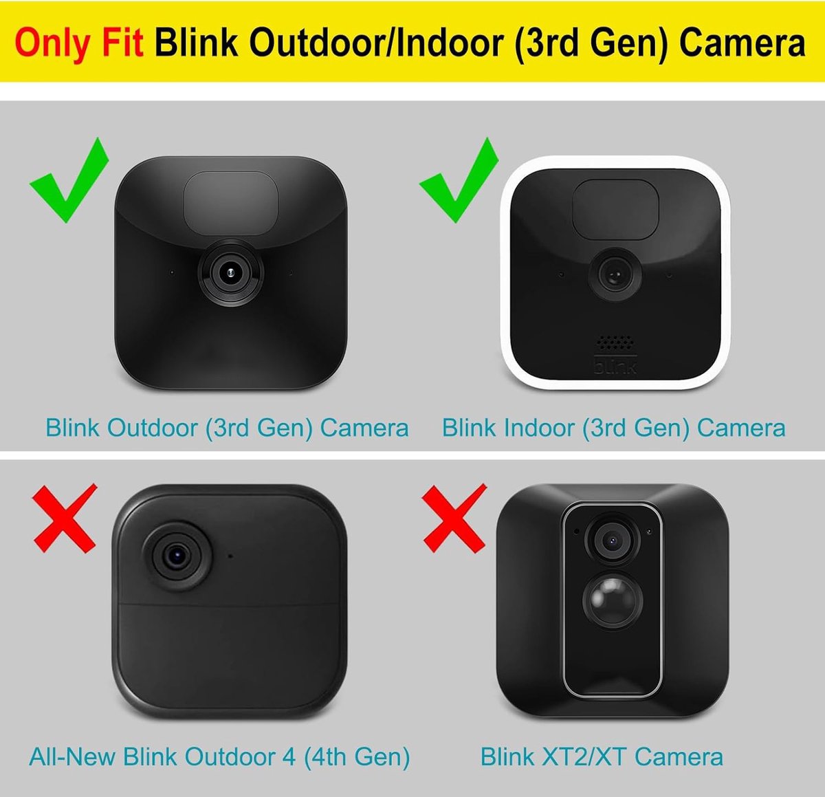Protective Camera Covers - Pack of 2 Silicone Protectors - Flexible and Lightweight - Scratch Resistant - Made of Silicone - For Security Cameras with Flash