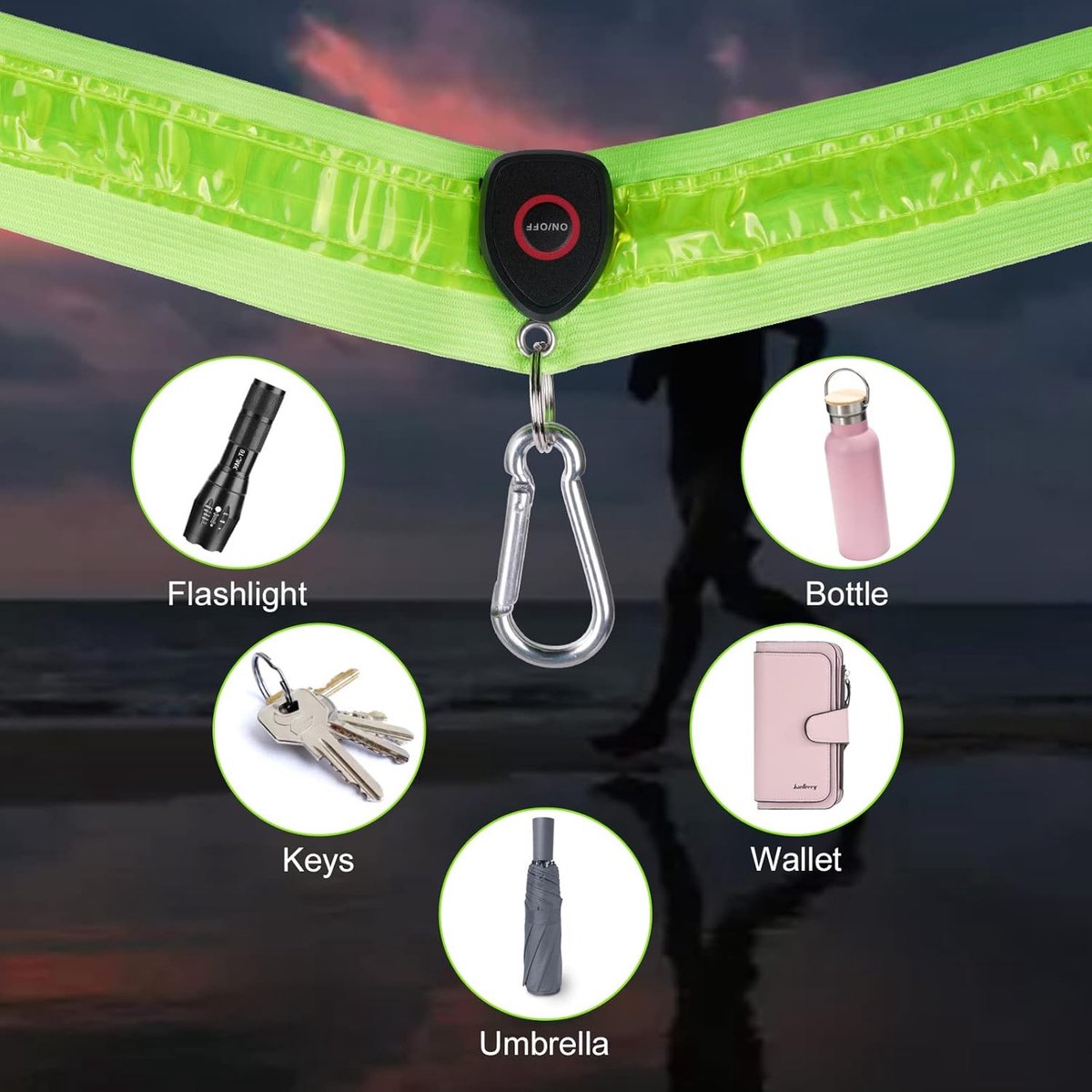 Running light - Chest light - Sports running light - Chest walking light - USB rechargeable - Running vest