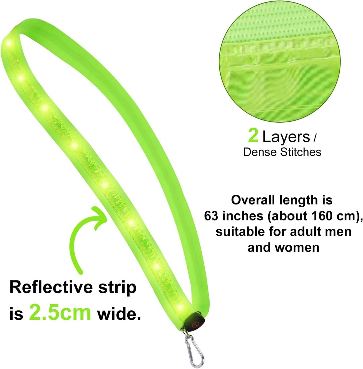 Running light - Chest light - Sports running light - Chest walking light - USB rechargeable - Running vest