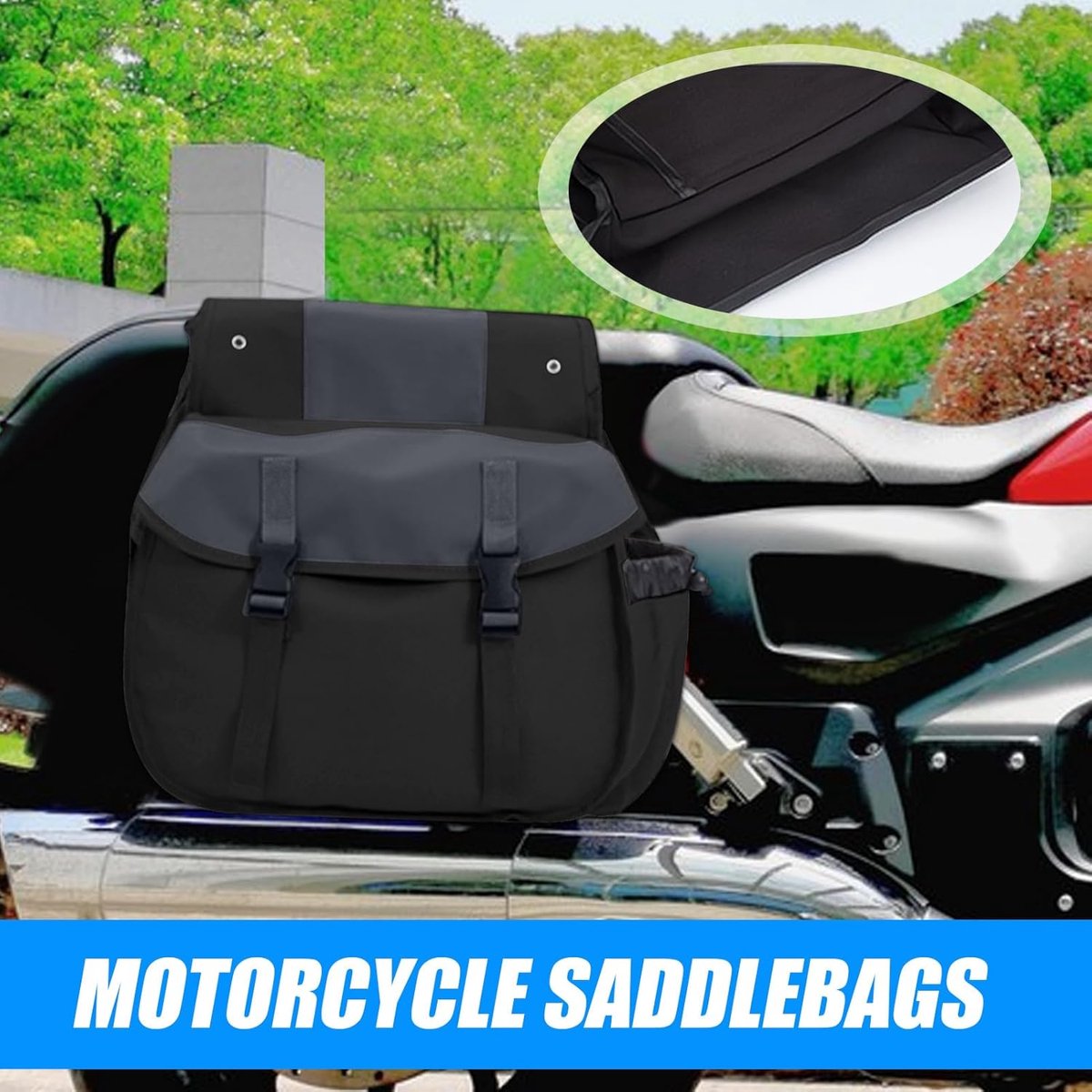 Bicycle pannier - Motorcycle tool bag - Waterproof motorcycle storage - Waterproof rear rack - Large capacity rigid pannier - Ideal for cycling and adventure travel - 107 x 17 cm
