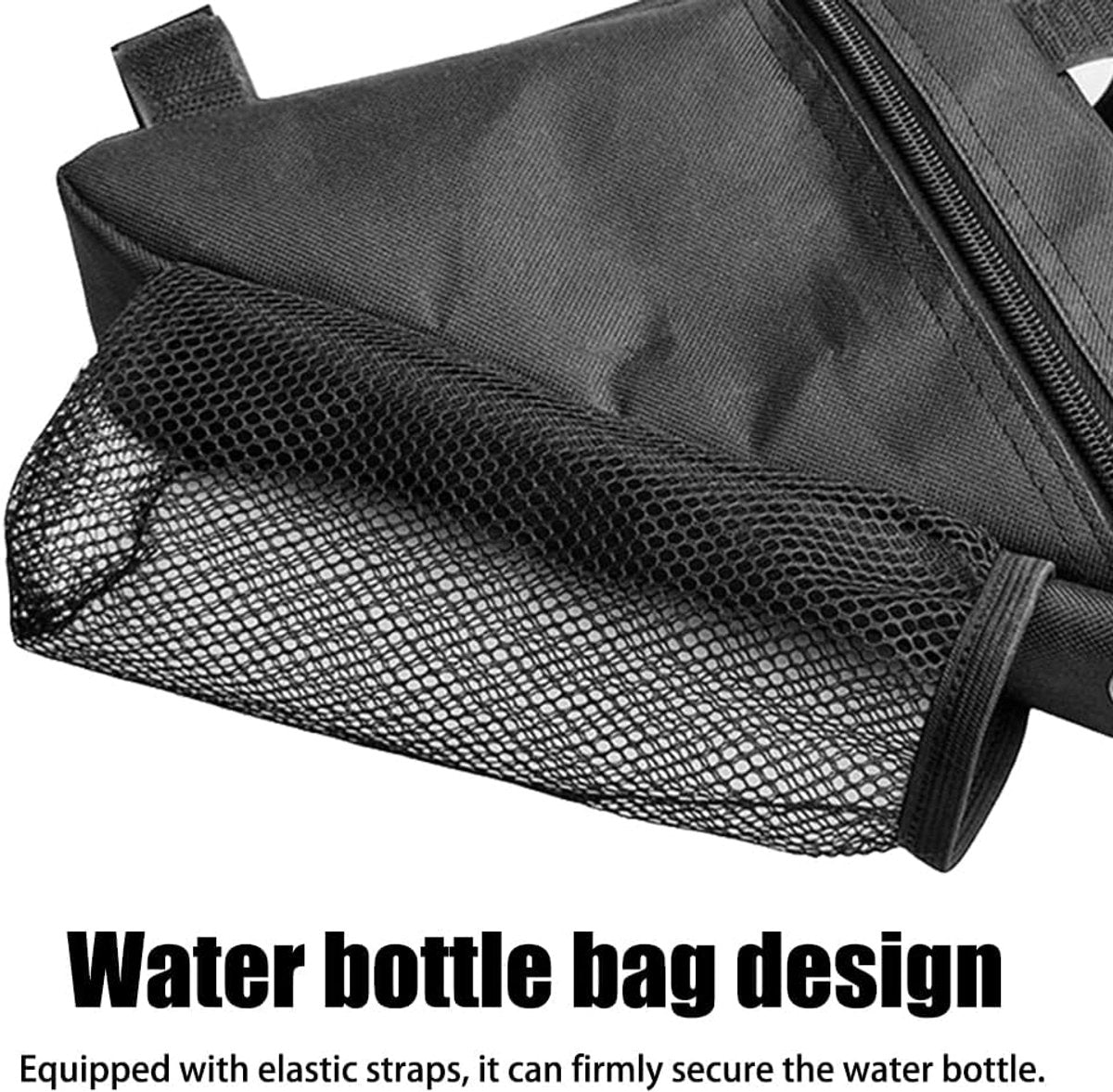 Bicycle pannier - Bicycle pannier with triangular frame - Waterproof bicycle pannier - With mesh pocket for water bottle - Perfect for outdoor cycling - Black