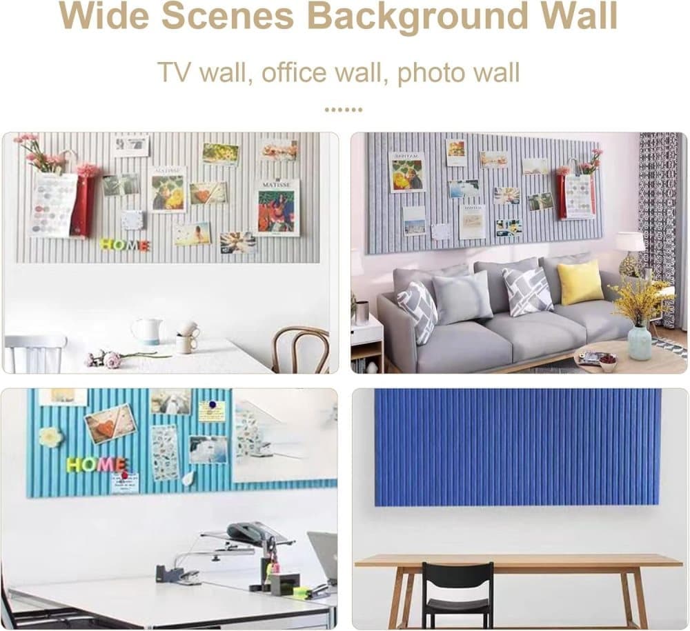Self-adhesive photo board, decorative felt and cork wall panel for photos and messages, acoustic panels bulletin board for home and office, Deep Camel