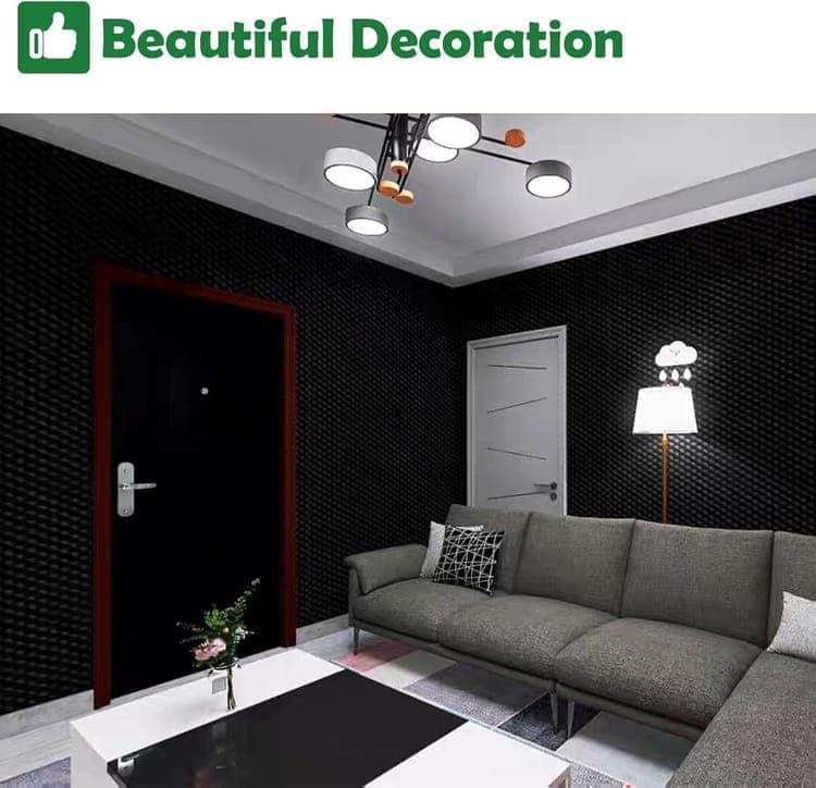 12 Acoustic Panels, 30x30x3cm - Self-Adhesive High Density Sound Absorbing Wall Tiles for Effective Sound Insulation
