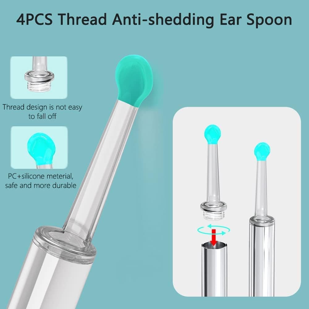Smart Ear Cleaner with 1296P HD Camera, Wireless Earwax Removal with WiFi Endoscope, Safe Inspection and Intelligent Temperature Control, White