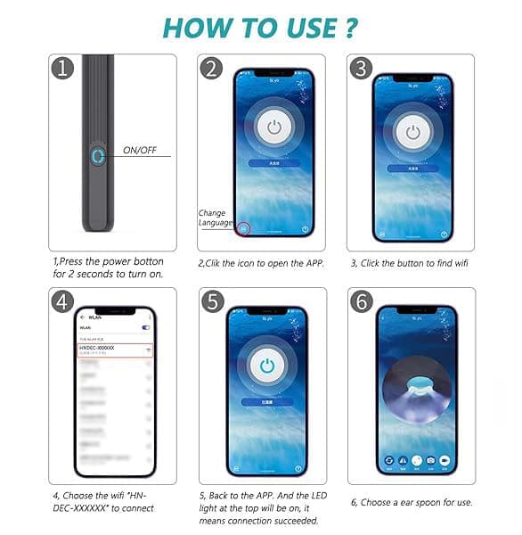 Smart Ear Cleaner with 1296P HD Camera, Wireless Earwax Removal with WiFi Endoscope, Safe Inspection and Intelligent Temperature Control, White