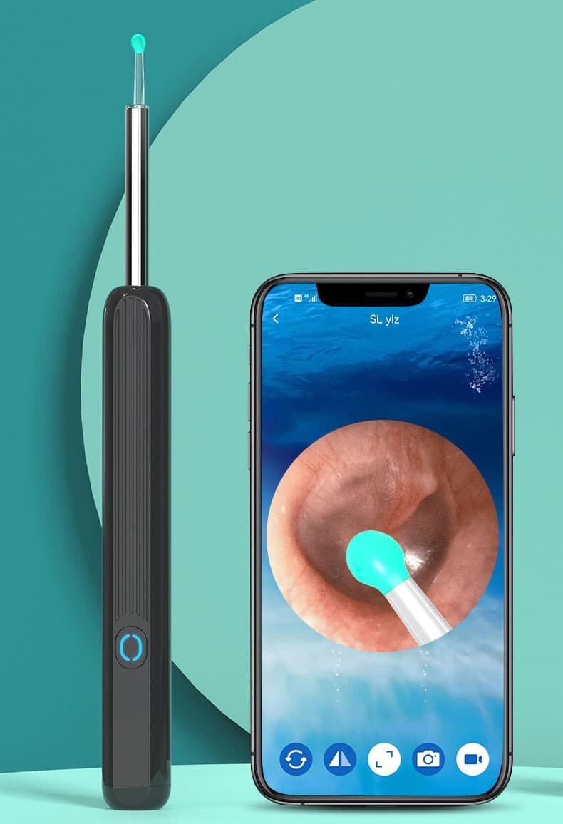Smart Ear Cleaner with 1296P HD Camera, Wireless Earwax Removal with WiFi Endoscope, Safe Inspection and Intelligent Temperature Control, White