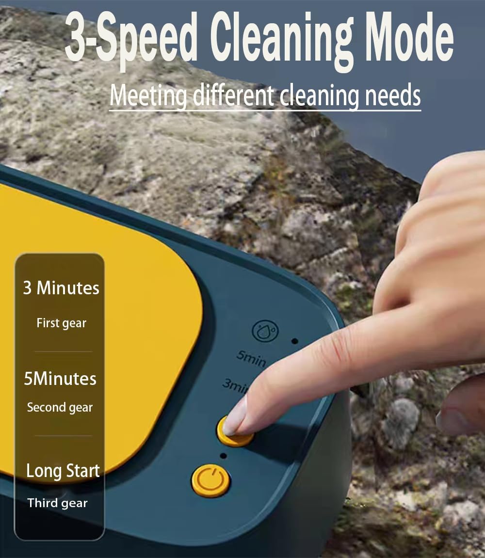 45000 Hz Ultrasonic Cleaner with 3 Cleaning Modes for Glasses Jewelry Dentures, Gray