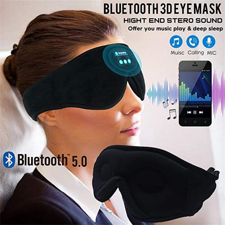 Bluetooth Sleep Headband with Eye Mask, Stereo Music for Sleeping and Relaxation, Pink