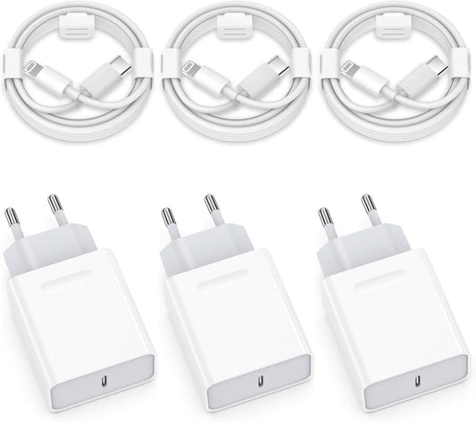 20W USB-C Fast Charger 2-Pack, 5.5 x 2.7 x 1.6 inches, Compatible with iPhone