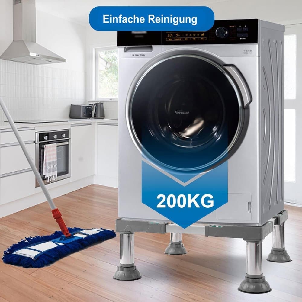 Non-slip washing machine base with vibration-damping legs, strong load-bearing capacity, 31-34cm