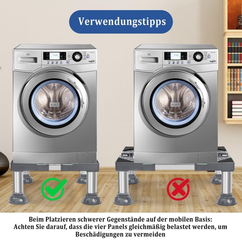Washing machine base with vibration-damping legs, strong load-bearing capacity, non-slip and practical, 16-19cm
