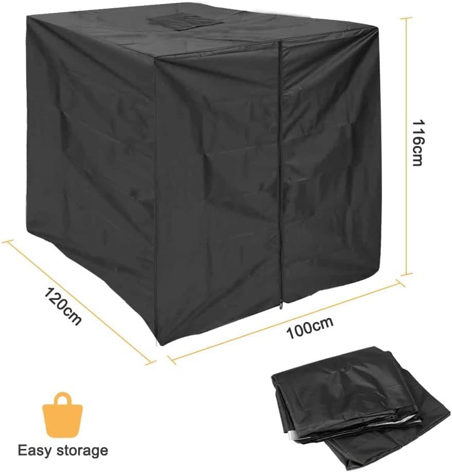 Waterproof UV-Resistant IBC Garden Water Tank Cover, Black, 210D Oxford with Zipper