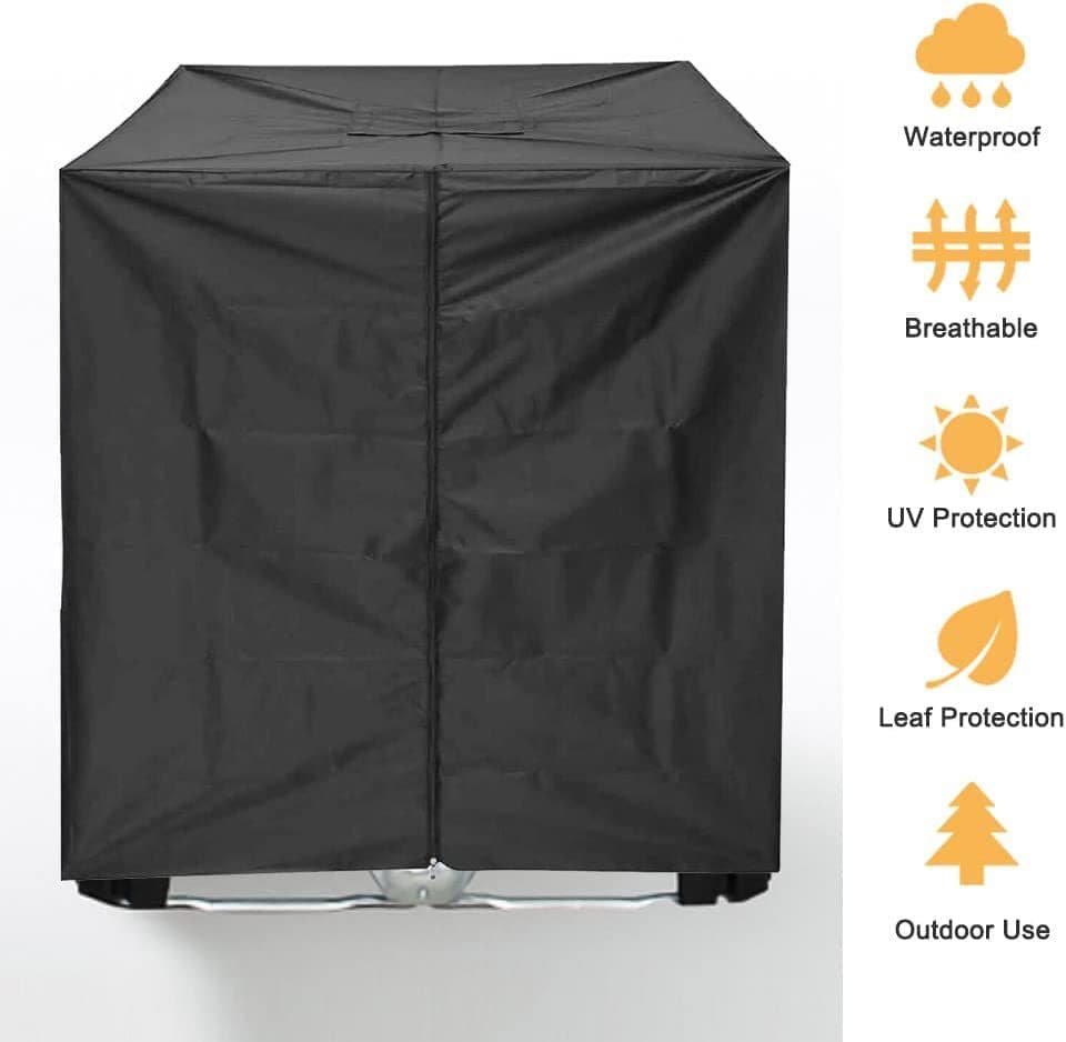 Waterproof UV-Resistant IBC Garden Water Tank Cover, Black, 210D Oxford with Zipper