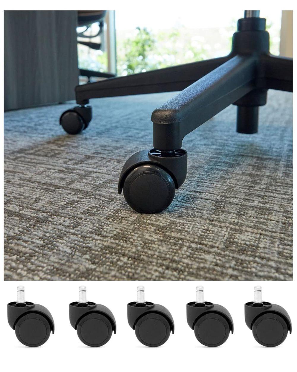 5-Pack Silent Office Chair Wheels, 11 mm