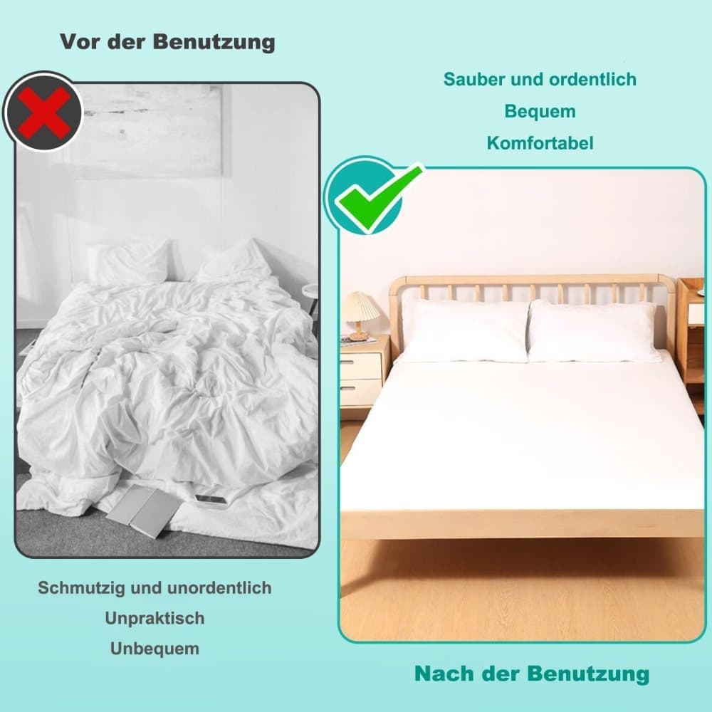 Adjustable Sheet Holders with Elastic Bands and Metal Clips for Securing Sheets Mattress Covers or Sofa Covers, White