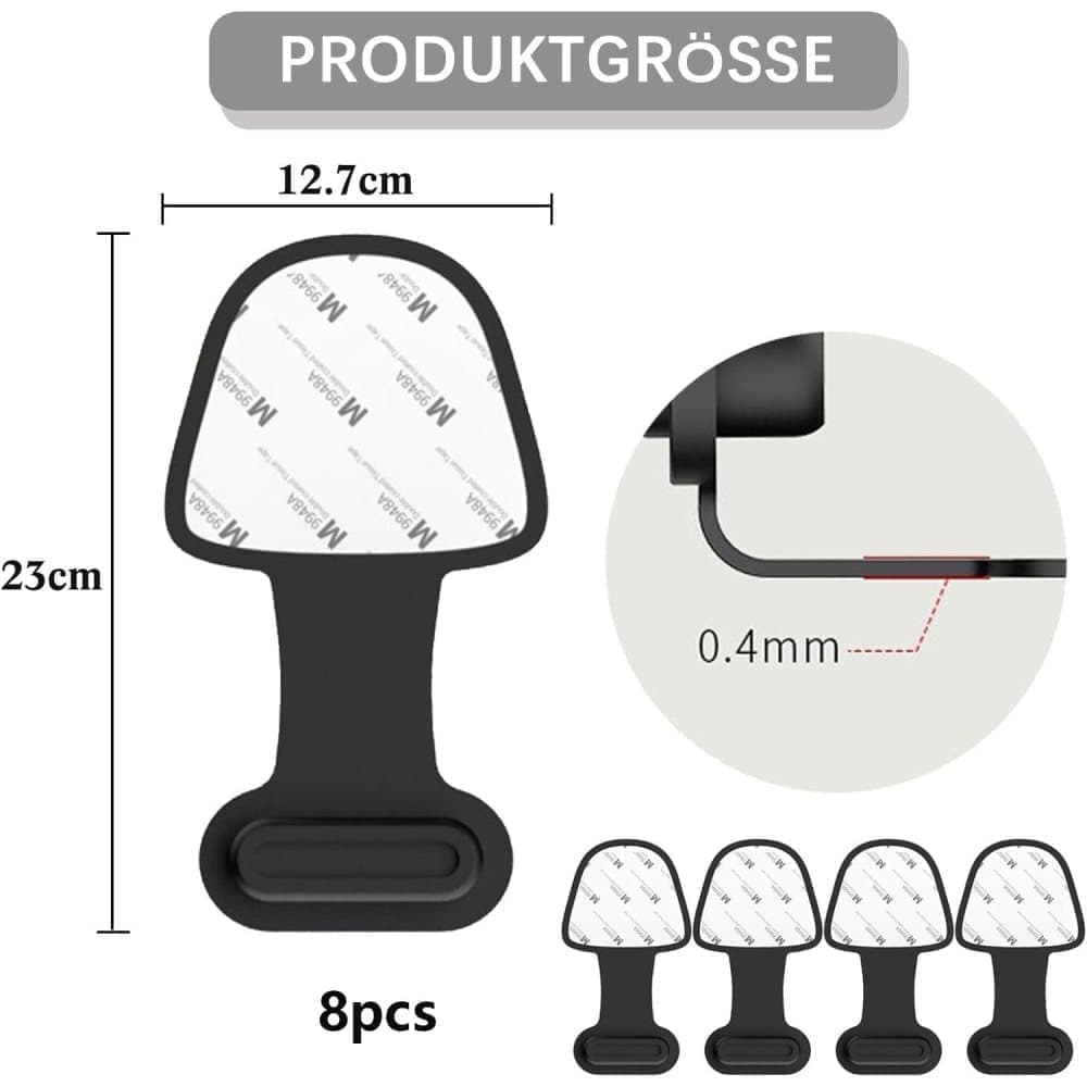 8-Pack Dust Plugs Compatible with USB-C and Lightning, Black