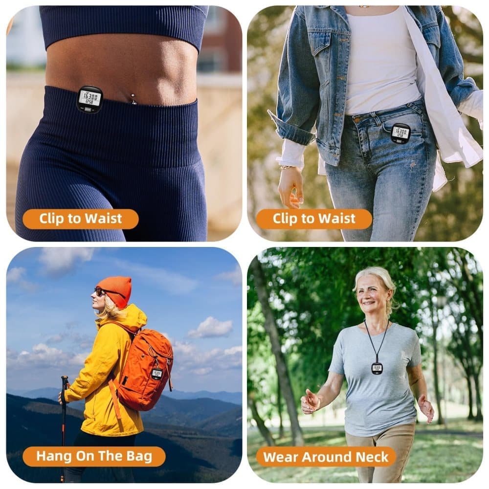 3D Pedometer with Large Screen for Steps Distance and Calories, Precision Meter