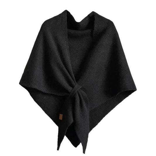 1 Black Women's Faux Cashmere Shawl Scarf, Extra-Long Large Triangular Wrap, 180 x 70 cm