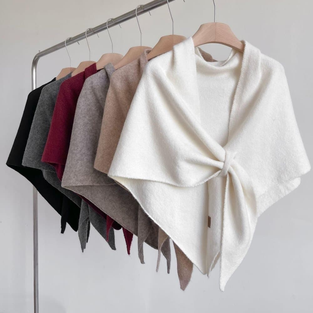 1 Black Women's Faux Cashmere Shawl Scarf, Extra-Long Large Triangular Wrap, 180 x 70 cm