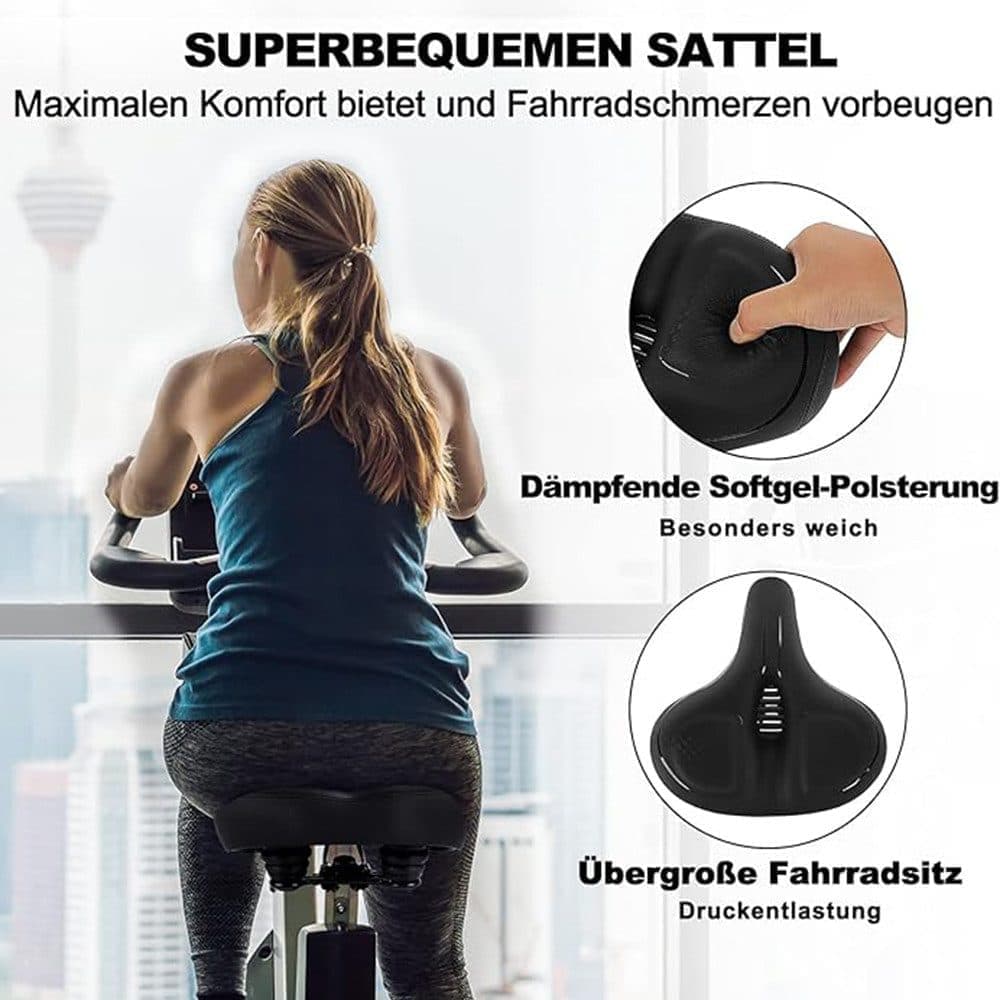 Comfortable unisex bicycle saddle with double shock absorbers, breathable waterproof ergonomic design, Green