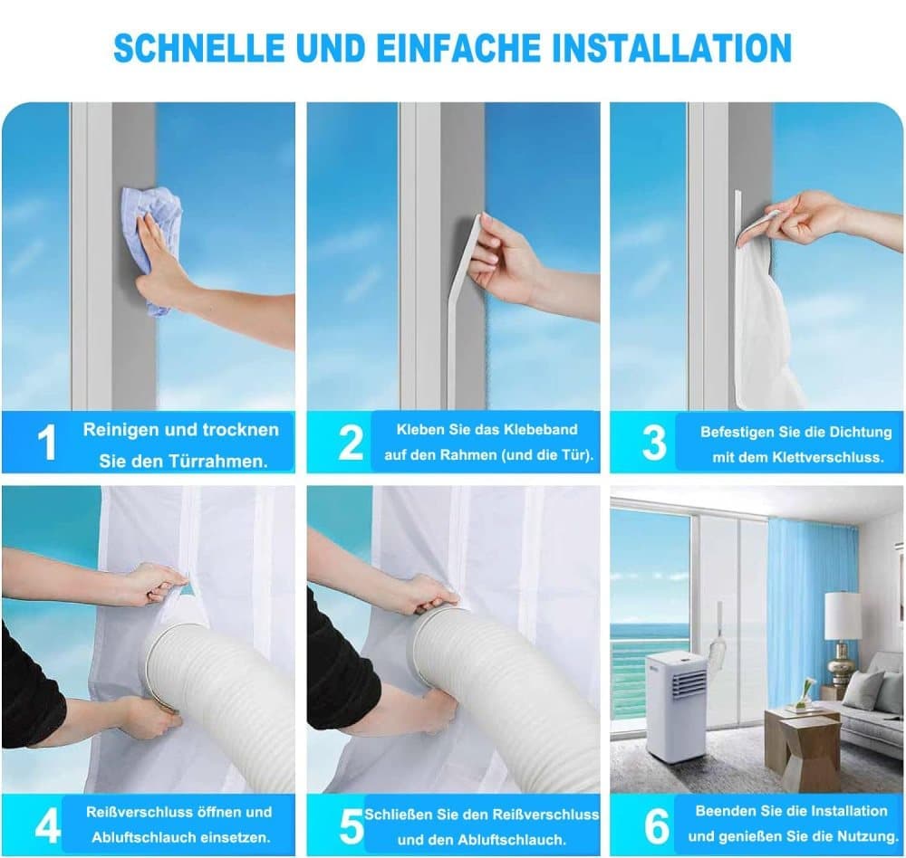 Energy-saving waterproof air conditioning door seal with zipper, easy to handle protective balcony door seal