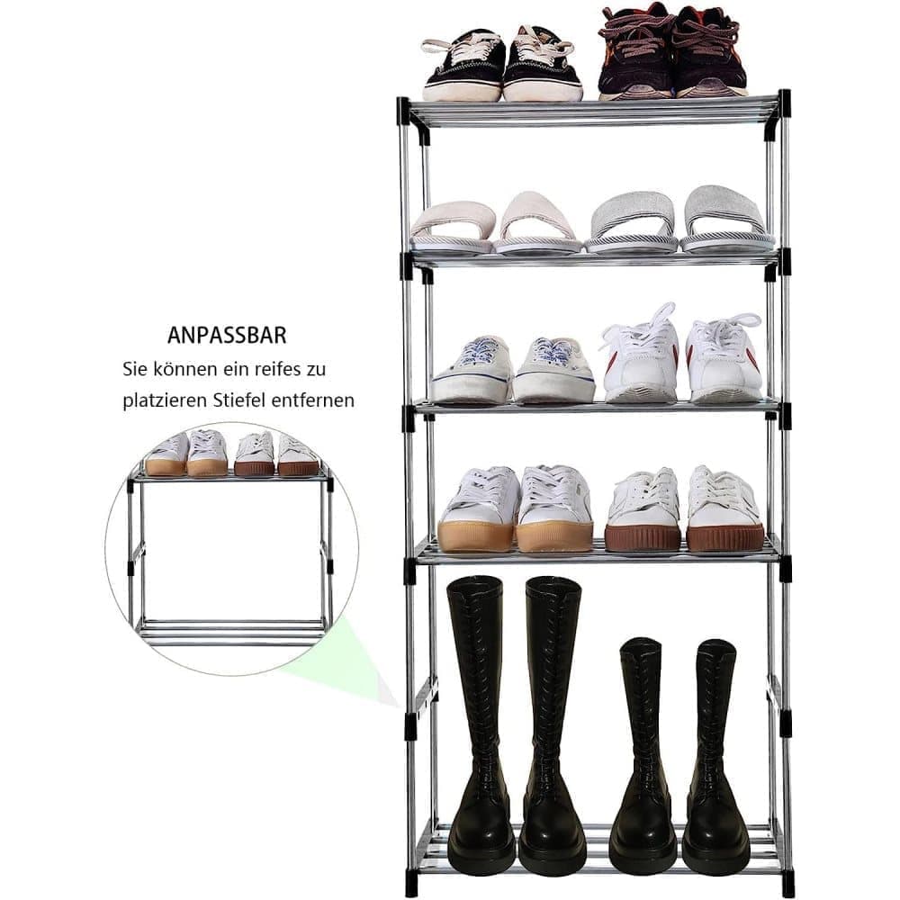 Stackable Shoe Rack 3-Tier Space Saving Storage for Shoes and Bags, 43×26×38cm