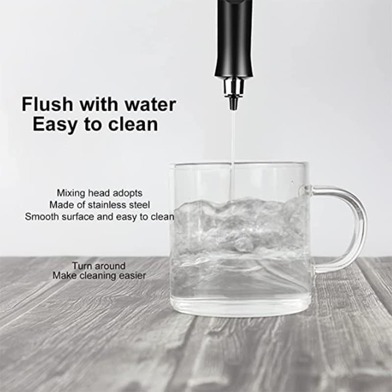 USB Rechargeable Electric Whisk with 3 Speeds, Egg Beater Milk Frother for Coffee and Cappuccino, Compatible with Most Brands, White