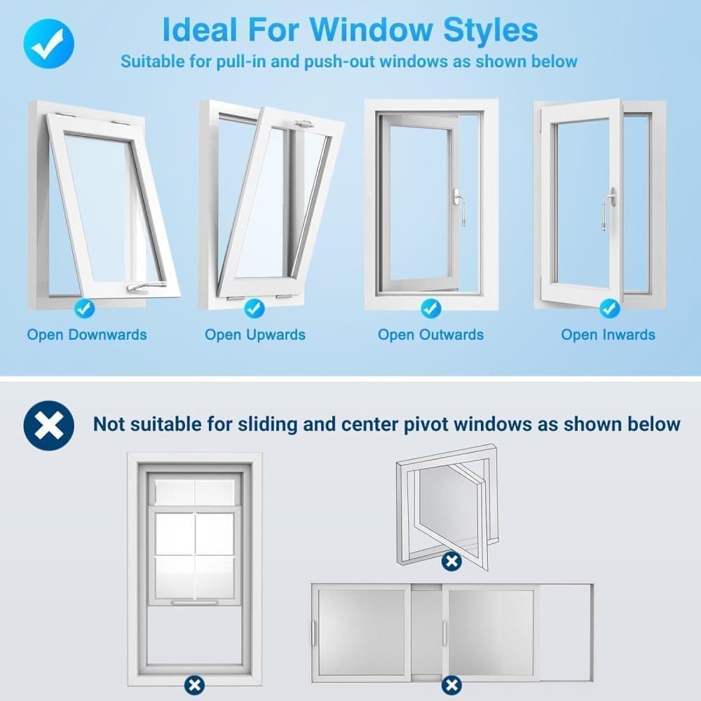Window Seal for Portable AC with Zipper and Tape, Compatible with All Mobile Air Conditioners, 300 x 32cm