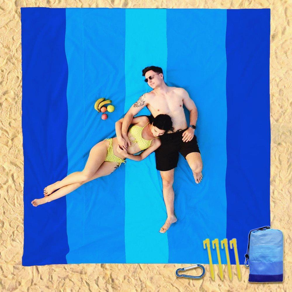 Waterproof Sand-Free Beach Blanket, 210x200 cm, Ultra-Light Portable for Beach Picnics and Camping