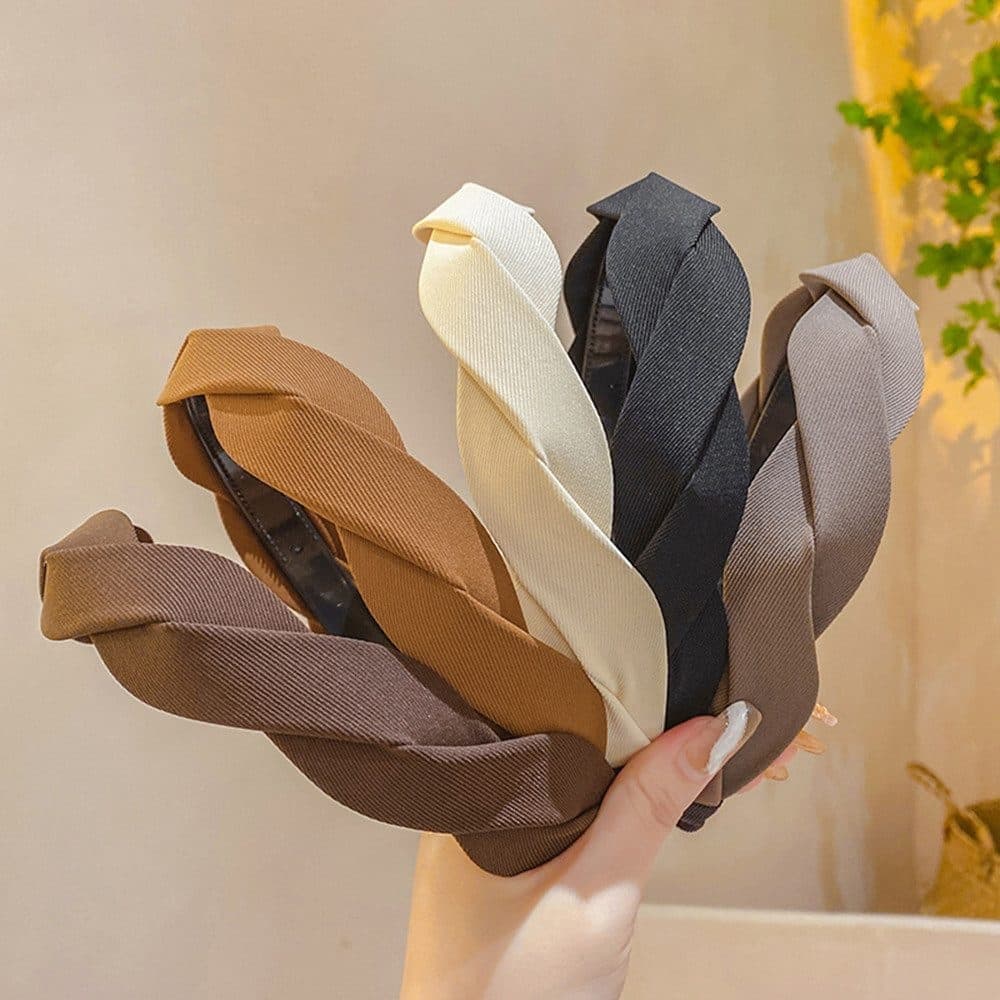 4-Pack Braided Headbands for Women, Wide Tiaras