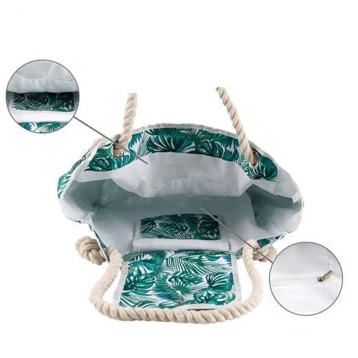 1 Pack Waterproof Extra Large Beach Bag for Women, Picnic Shopper, Green, 45L