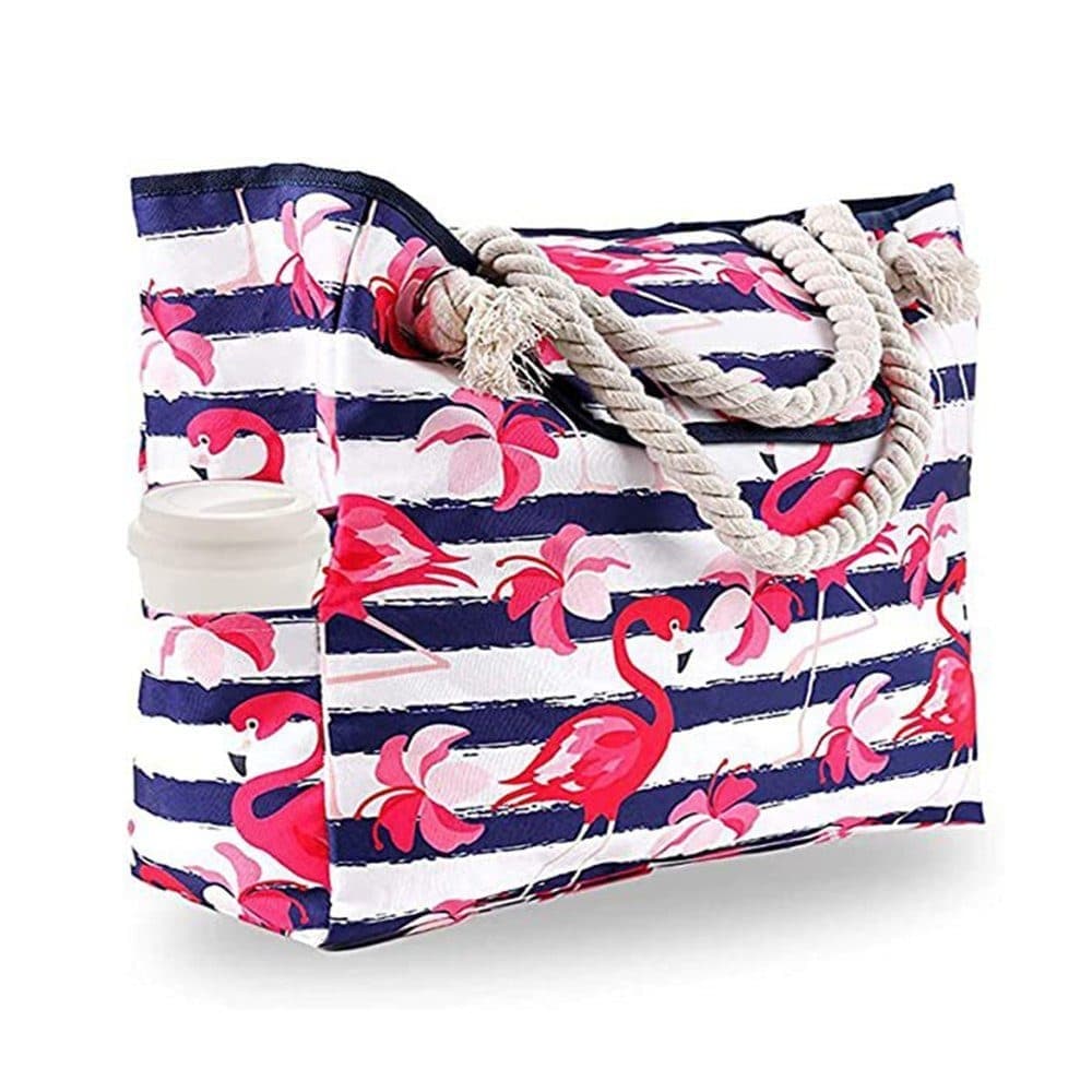 Waterproof Sand Resistant Beach Bag with Oxford Fabric, Large Capacity Tote for Picnic and Outings, Pink